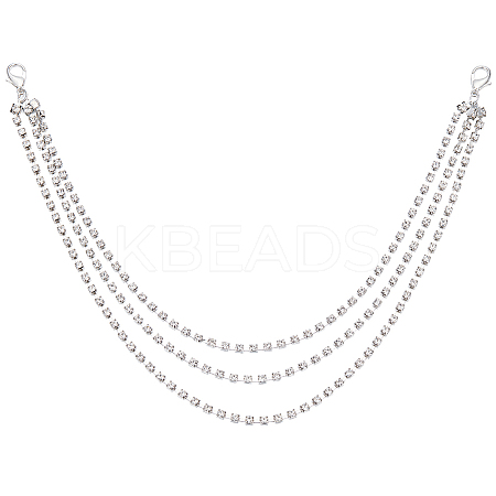 Iron Rhinestone Boot Strap Chains AJEW-WH20042-37-1