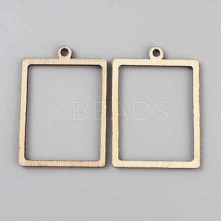 DIY Handmade Geometric Wood Chips Woode Pendants WOOD-WH0134-02A-02-1