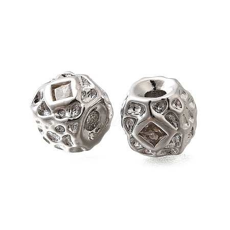Brass Micro Pave Cubic Zirconia Beads KK-M318-39P-03-1