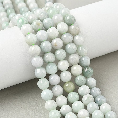 Natural Myanmar Jadeite Beads Strands G-M454-A01-8mm-1