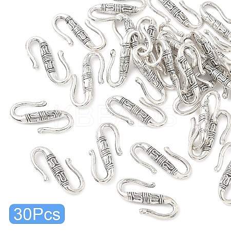 30Pcs Tibetan Style Alloy S-Hook Clasps TIBE-YW0001-96AS-1