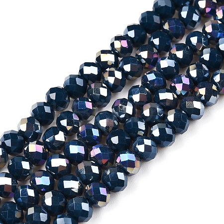 Electroplate Glass Beads Strands EGLA-A044-P4mm-B16-1