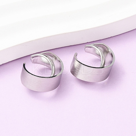 304 Stainless Steel C-Shaped Cuff Earrings EJEW-K268-85P-1