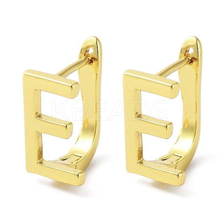 Brass Letter Stud Earrings for Women EJEW-A038-01E-G-1