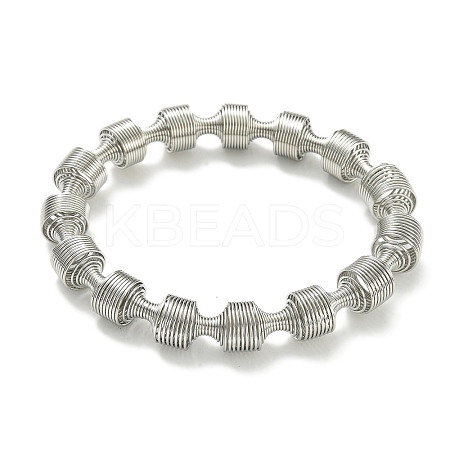 Non-Tarnish 304 Stainless Steel Spring Column Bracelets BJEW-H617-05P-1