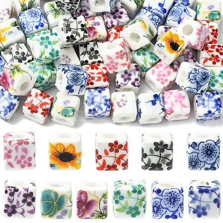 Printed Porcelain European Beads FIND-CJZ0001-003-1