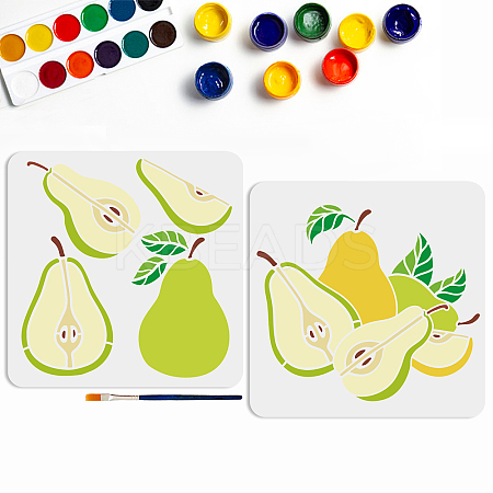 1 Set PET Hollow Out Drawing Painting Stencils DIY-MA0004-69-1