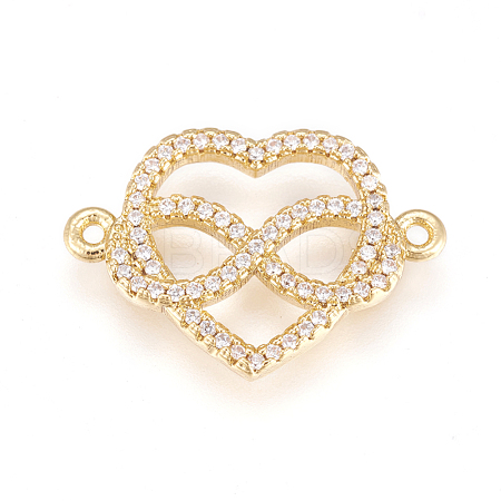 Brass Micro Pave Cubic Zirconia Links ZIRC-L078-037G-NR-1
