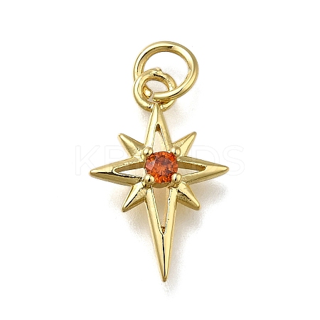 Brass Micro Pave Clear Cubic Zirconia Pendants ZIRC-I070-005G-1