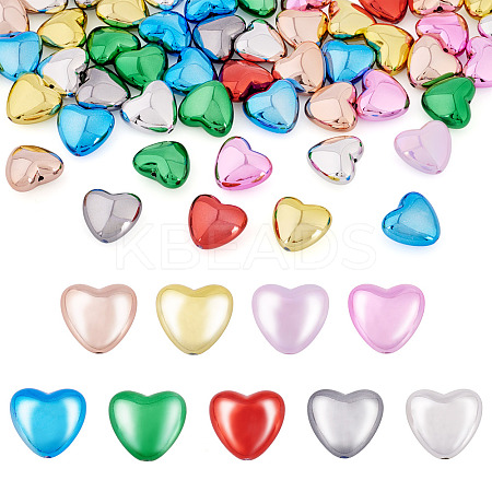 50Pcs Plating Opaque Acrylic Beads PACR-TA0001-23-1