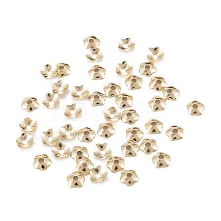 5-Petal Brass Bead Cap KK-D063-13G-1