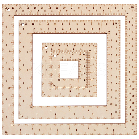 Square Wood Knitting Gauge Rulers DIY-WH0504-227-1
