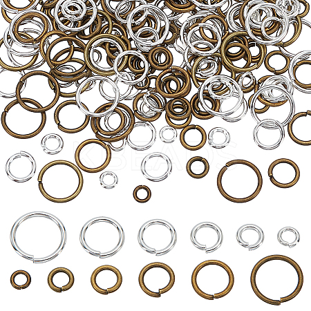 240Pcs 12 Styles Brass Open Jump Rings KK-LP0001-35-1