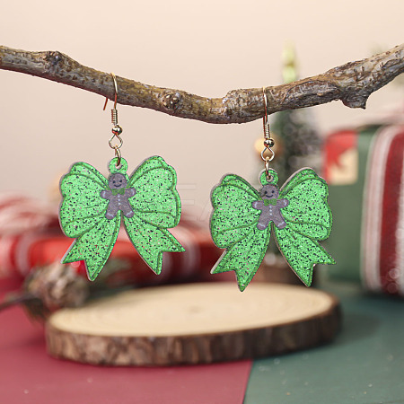 Christmas Theme Iron Acrylic Dangle Earrings FS-WGD1984-06-1