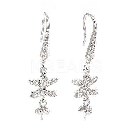 Rhodium Plated 925 Sterling Silver Earring Hooks STER-D035-34P-1