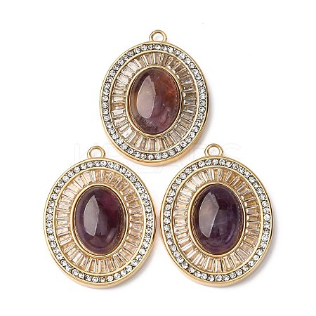 Natural Amethyst Oval Pendants STAS-L080-010G-03-1