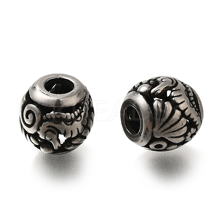 304 Stainless Steel European Beads STAS-D191-13E-AS-1