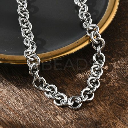 Non-Tarnish 304 Stainless Steel Rolo Chains Necklaces NJEW-F297-02P-1