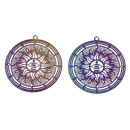 Ion Plating(IP) 201 Stainless Steel Filigree Pendants X-STAS-S118-026-1
