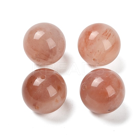 Natural Xinjiang Golden Silk Jade Sphere Beads G-G290-01B-1