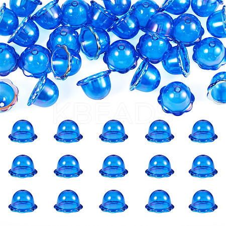 30Pcs UV Plating Acrylic Bead Caps PACR-TA0001-17F-1