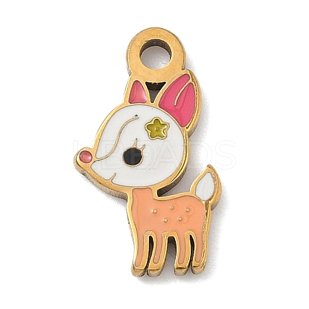 304 Stainless Steel Enamel Pendants STAS-G374-01G-04-1