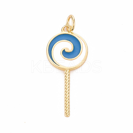 Brass Enamel Pendants KK-S362-033G-NR-1