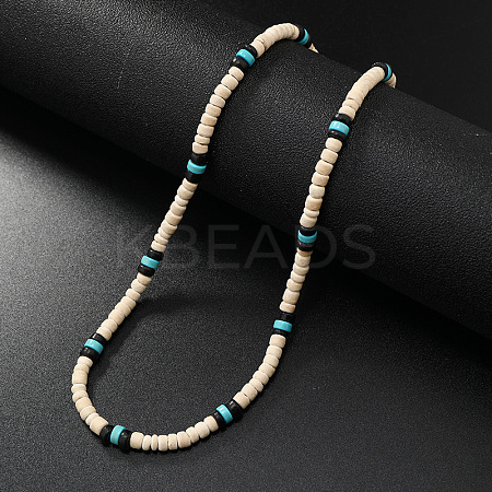 Retro Men's Shell & Synthetic Turquoise Heishi Beaded Necklaces OX2630-5-1