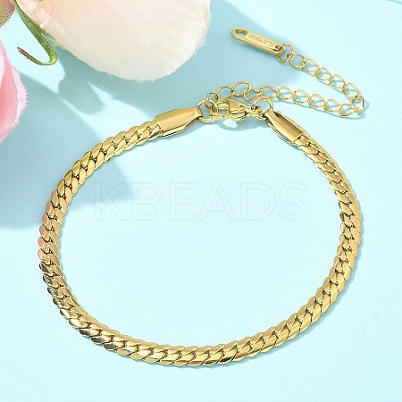 304 Stainless Steel Snake Chain Bracelets for Women LS-BJEW-U019-04G-07-1
