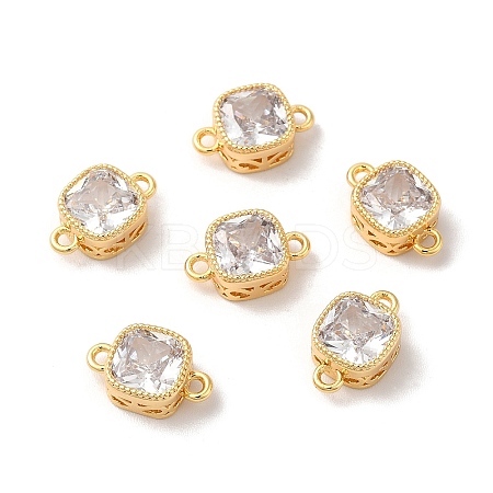 Real 18K Gold Plated Brass Cubic Zirconia Links Connectors KK-M243-04G-02-1