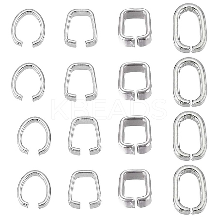 120Pcs 4 Styles 304 Stainless Steel Quick Link Connectors STAS-SC0005-53-1