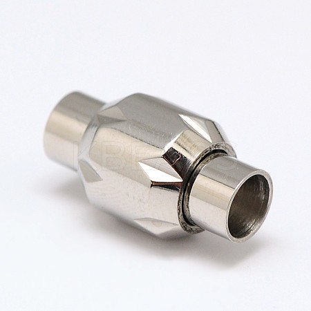 304 Stainless Steel Magnetic Clasps with Glue-in Ends STAS-G041-06-1