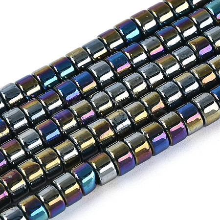 AB Color Plated Opaque Glass Beads Strands GLAA-T026-2x4mm-P16-1