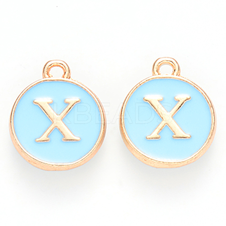 Golden Plated Alloy Enamel Charms X-ENAM-S118-04X-1