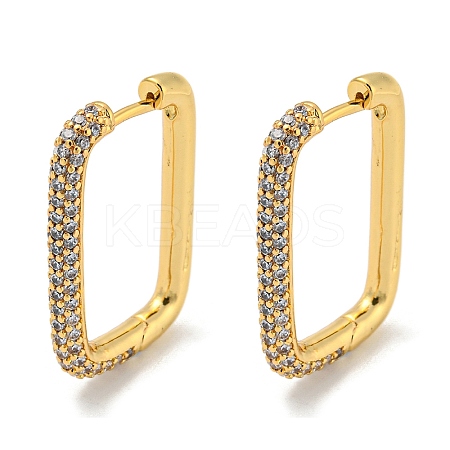 Brass Micro Pave Cubic Zirconia Huggie Hoop Earrings EJEW-L240-C-01G-1