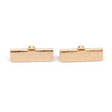304 Stainless Steel Ribbon Crimp Ends STAS-P249-29B-G-1