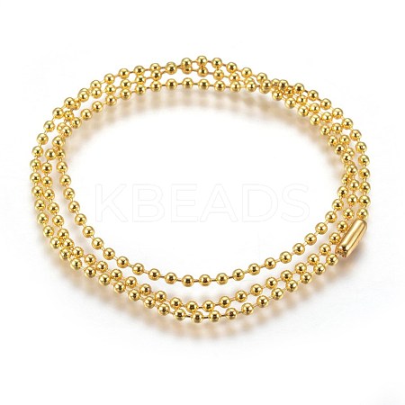 Stainless Steel Ball Chain Necklace Making MAK-L019-01A-G-1