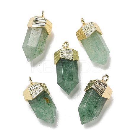 Natural Green Strawberry Quartz Faceted Pendants G-G181-03G-05-1