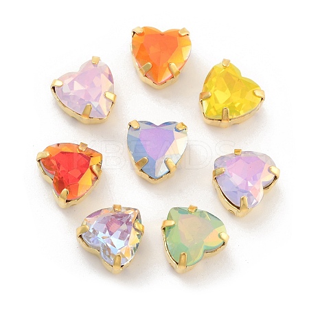 Heart Opal Sew On Rhinestones RGLA-G024-09A-G-1