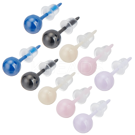 5 Pairs 5 Colors Hypoallergenic Bioceramics Zirconia Ceramic Stud Earrings for Sensitive Ears EJEW-BBC0001-42B-1