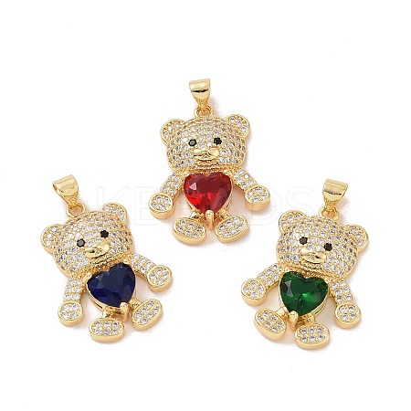 Brass Micro Pave Cubic Zirconia Pendants ZIRC-I063-03-1