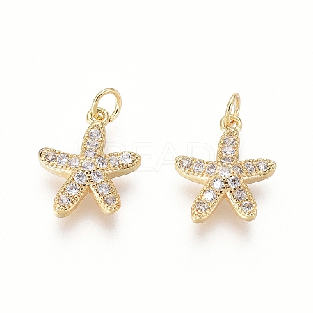 Brass Charms LS-ZIRC-L087-044G-1