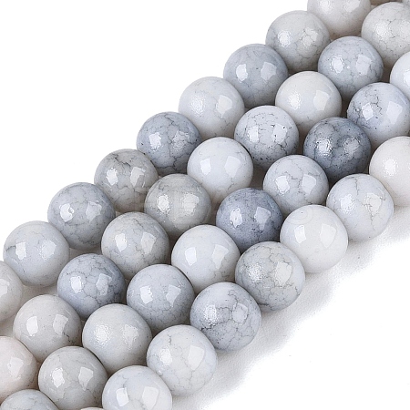 Ombre Effect Opaque Crackle Glass Beads Strands GLAA-Q106-01A-A04-1