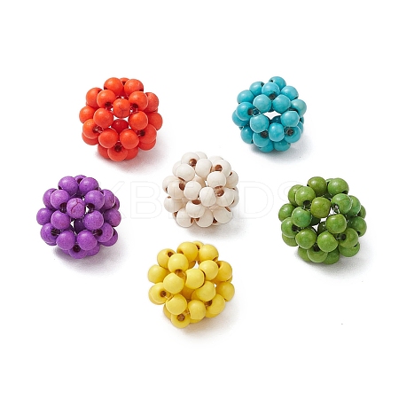 Round Woven Beads TURQ-JF-4MM-02-1