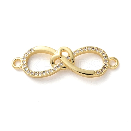 Rack Plating Brass Micro Pave Cubic Zirconia Infinity Connector Charms KK-C084-23A-G-1