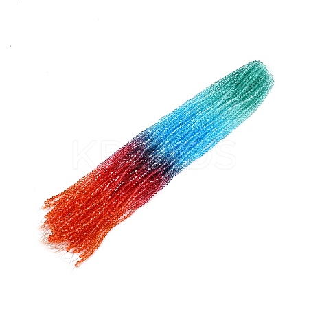 Gradient Color Baking Paint Glass Bead Strands DGLA-A039-T4mm-A017-1