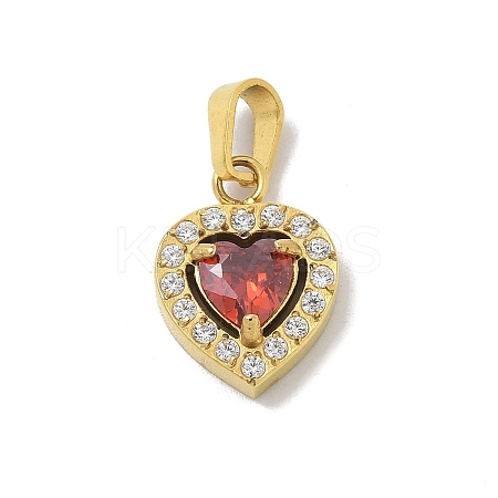 Ion Plating(IP) 304 Stainless Steel Micro Pave Cubic Zirconia Pendants STAS-Z107-05G-02-1