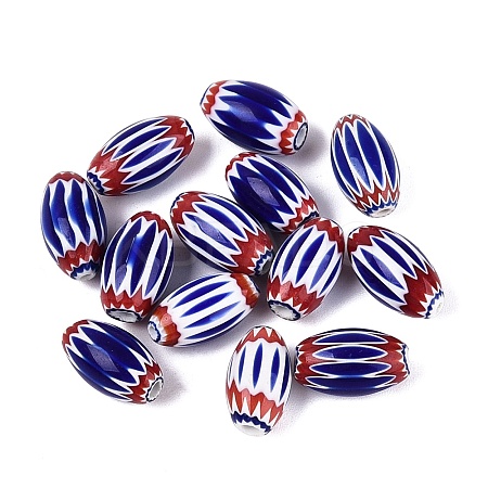 Handmade Millefiori Glass Barrel Beads LA-N002-03D-1