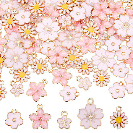 100Pcs 5 Styles Alloy Enamel Charms ENAM-HS0001-03-1