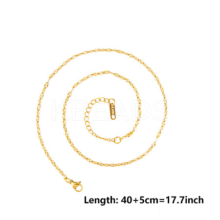 Unisex 304 Stainless Steel Dapped Chains Necklaces CH3295-2-1